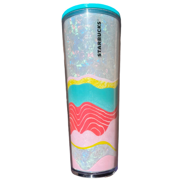 Starbucks Other - Starbucks 2020 Pastel Wave Iridescent Venti Tumbler Spring Multicolor 24 oz